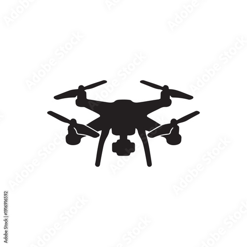 Professional Camera Drone Icon Isolated on White Background.