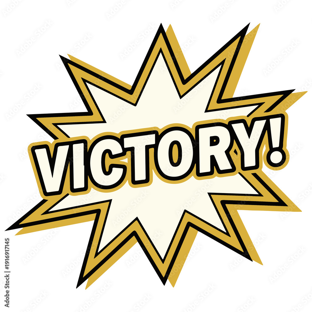 Fototapeta premium Victory comic book style graphic