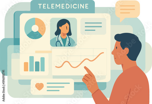 Digital Health Follow-Up Illustration Showing Continuous Human Connection