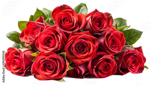 Romantic red roses bouquet, Isolated On White Background.png