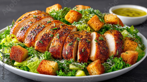 A classic chicken Caesar salad