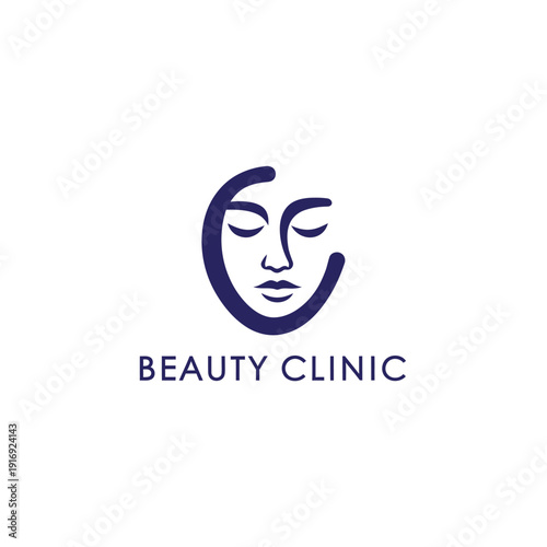 Serene Face Illustration for Beauty Clinic Services