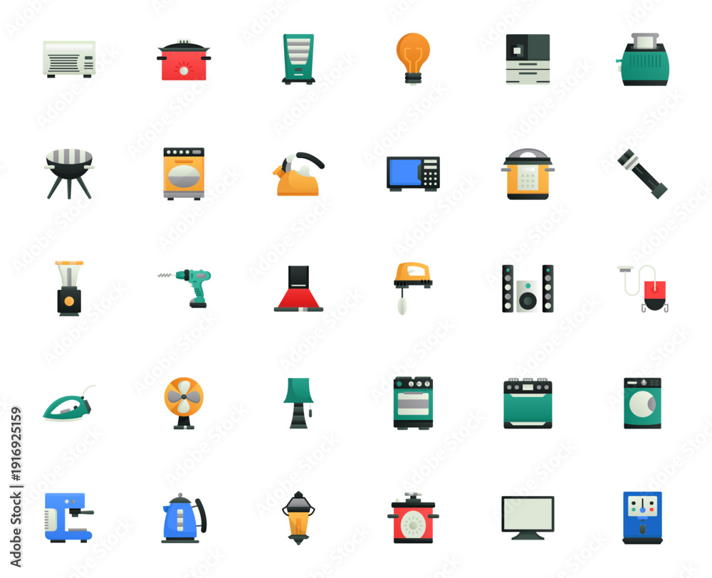 custom made wallpaper toronto digitalHousehold Devices and Appliance Flat design Icons