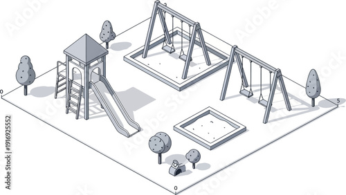 Vector playground illustration for kids