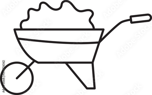 Wheel Barrow Icon.
