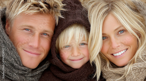 Closeup of a young family s...
