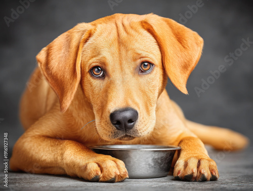 Dog drinking water from a bowl