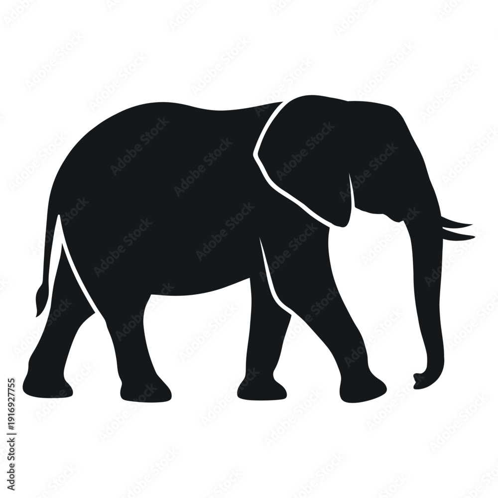 Obraz premium elephant silhouette vector