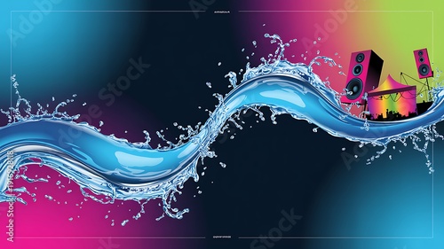 Songkran Thailand campaign visual, mix of tradition and modern celebration, premium advertising style, water effects, tropical color palette, PSD mockup, professional branding layout