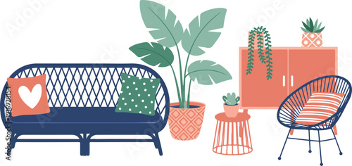 Women Surfing Illustration Set with Female Surfers Riding Waves on Colorful Surfboards