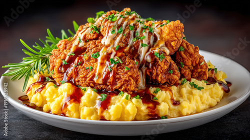 Fried chicken with white gravy