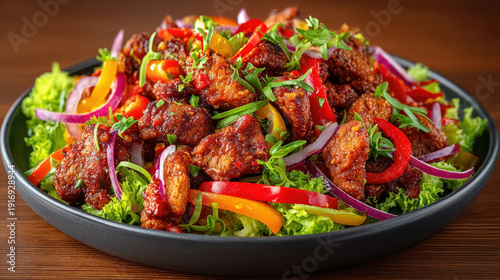 Fried chicken livers on a p...