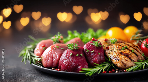 Raw chicken giblets (heart,...