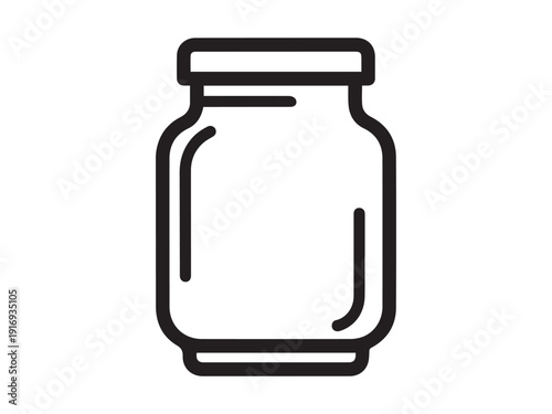 Simple icon of glass jar with lid, container for storage