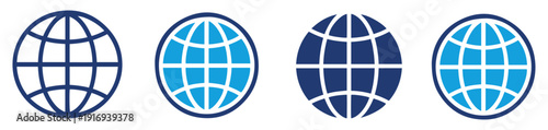 world globe map icon set