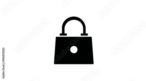 A black, stylized padlock icon against a white background, suggesting security