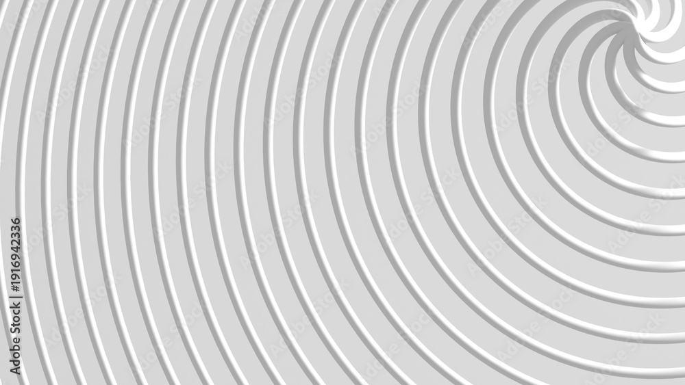 Obraz premium Soft white spiral rings create a minimal, modern textured background with subtle shadows and depth. Ideal for design projects, presentations, web headers, and abstractions. 3d rendering illustration