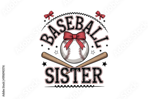 Retro Baseball Sister Png