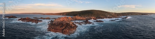 Wallpaper Mural Aerial View Of Series of Granite Rocks Coastline called Canal Rocks With Turquoise Waves of the Indian Ocean Crashing Between Granite Islets Under Blue Sky, Margaret River, Western Australia. Torontodigital.ca