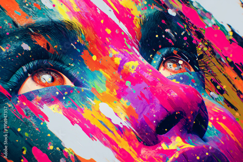 Engaging colorful striking thought provoking background, sensual overload, people, life, landscape, architecture