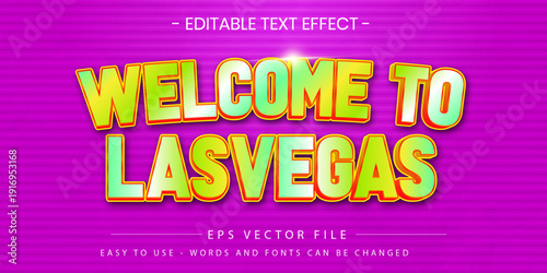 Welcome to Las Vegas Editable Text Effect Template