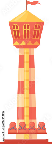 Drop tower amusement ride. Park attraction icon