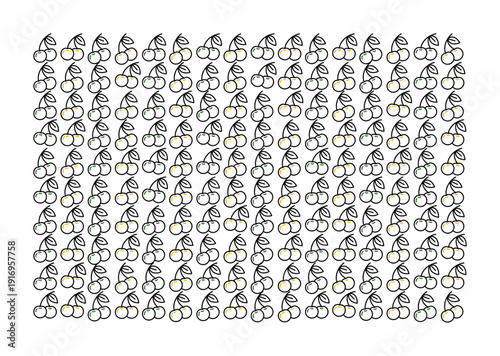 A bountiful harvest of fresh cherries fills the frame in a vibrant, repeating pattern.