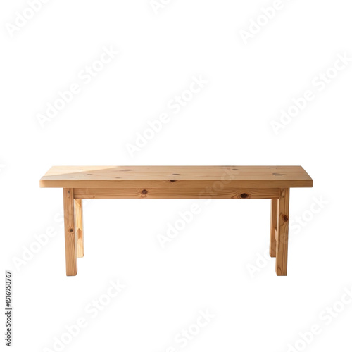 Wooden bench isolated on transparent background