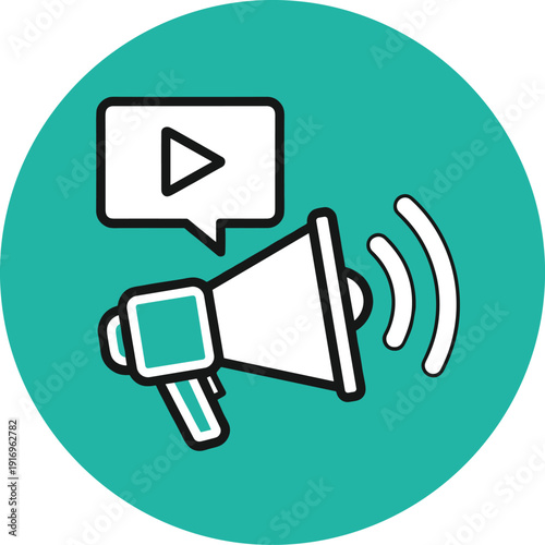 Announce marketing advertising loudspeaker communication multimedia icon. symbol for broadcasting audio message loud voice