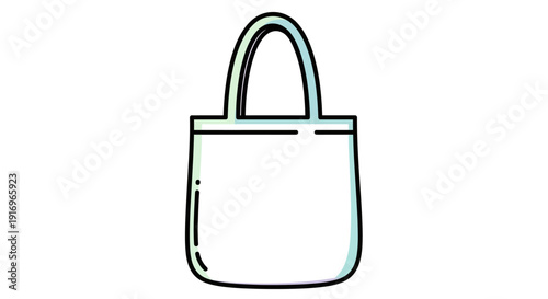 Simple white handbag with handle.