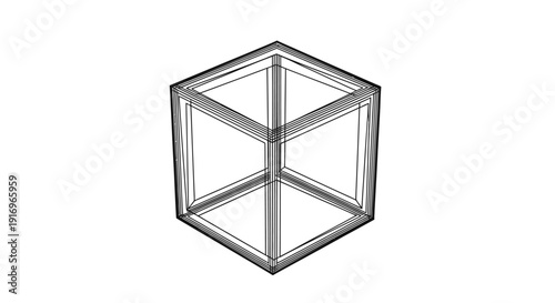 Geometric Cube Shape Design Element.