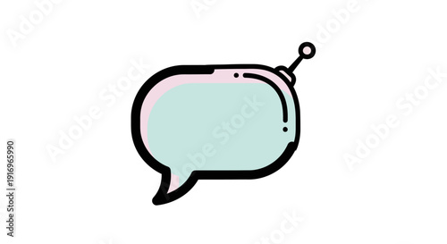 Speech bubble icon with pointer.