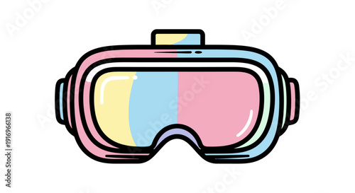 Colorful Virtual Reality Goggles Illustration.