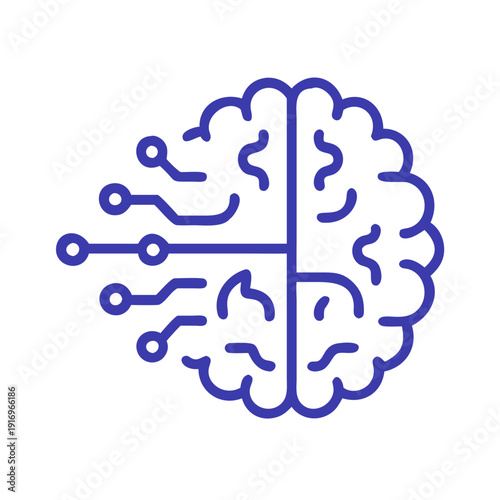 Creative illustration of a brain integrated with a circuit network design
