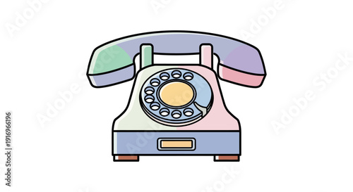 Vintage rotary phone with receiver.