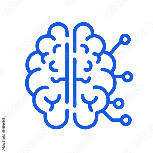 Abstract illustration of a brain connected by digital neural networks