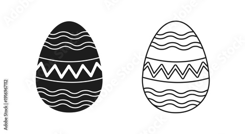 Two eggs design black and white Vector
