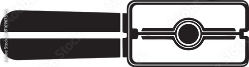 Black and white abstract representation of a whisk with a circular also transparent background kitchen utensil