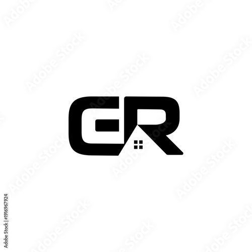 Creative, modern, elegant, trendy, unique and artistic black and white real estate initial letter ER RE E R icon logo for property. E R letter icon logo design template. Creative RE initial symbol.