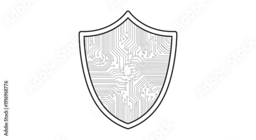 Shield with circuit board design.