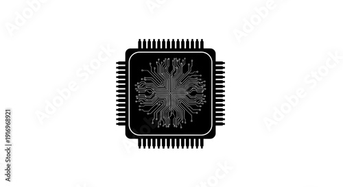 Microchip electronic component closeup view.