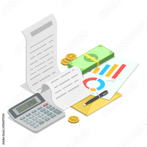 3D Isometric Flat Vector Illustration of Registration Of Claim, Insurance Reimbursement. Item 3