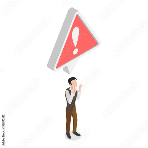 3D Isometric Flat Vector Illustration of Problem in Work Communication, Man And Woman Unsuccessful Conversation Leading To Unproductive Dialogue. Item 2