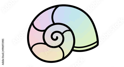 Colorful illustration of a nautilus shell.