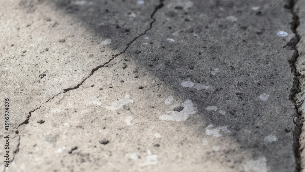 Obraz premium Close-up of cracked concrete surface, showing texture and damage details.