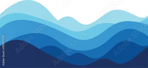 Elegant vector illustration of flowing water waves with smooth curved lines and dynamic motion. Clean fluid design featuring abstract ocean wave shapes in modern minimal style