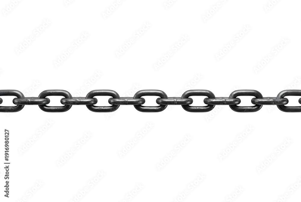 Fototapeta premium Silver metal chain links isolated on transparent background seamless pattern for jewelry craft design fashion