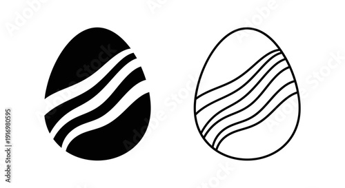 Minimalist abstract egg designs with organic wavy lines and negative space Vector