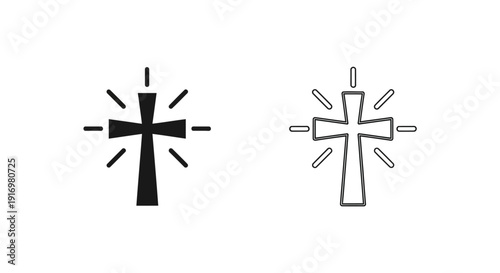 Minimalist cross designs for modern religious art and spiritual symbolism Vector