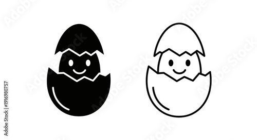 Cute cartoon eggs with faces, happy easter egg design, funny easter illustration Vector